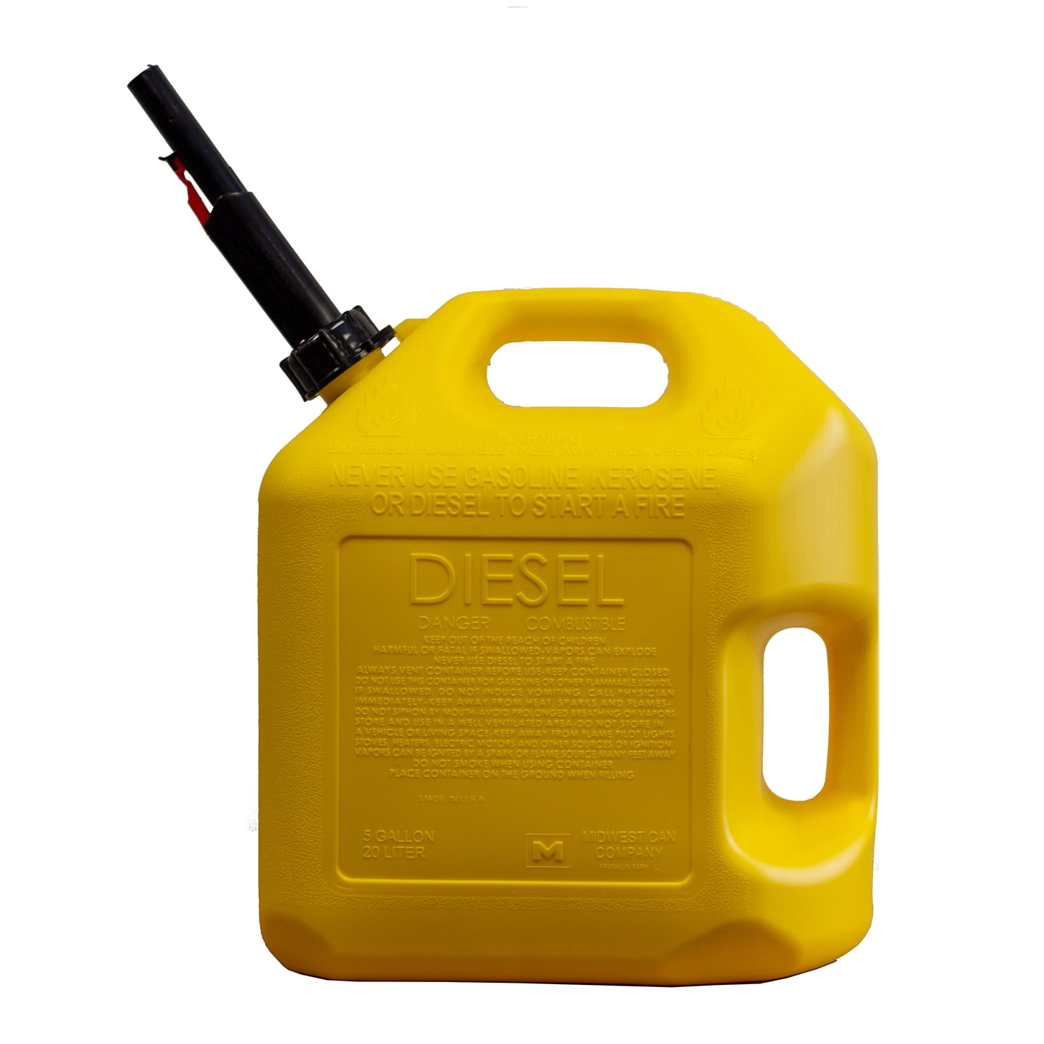 FLAME SHIELD 8610 Diesel Fuel Can,5 gal.,Self,Yellow,HDPE 