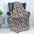 thumbnail image 4 of Ladybug Soft Flannel Fleece Throw Blanket, Insects Chamomile Bouquets Spring Inspired Flourishing Revival Theme, Cozy Plush for Indoor and Outdoor Use, 70" x 90", Dark Coral Black Grey, by Ambesonne, 4 of 5