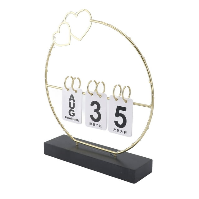 LED Light Perpetual Flip Calendar, Durable Iron Construction, Modern Design Desk Decor, Multifunctional, Soft Lighting for Home, Dorm