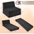 thumbnail image 3 of Folding Floor Sofa Bed, Convertible Sleeper Chair with High-Density Foam, Portable Guest Bed with Removable & Washable Cover, 3 of 9