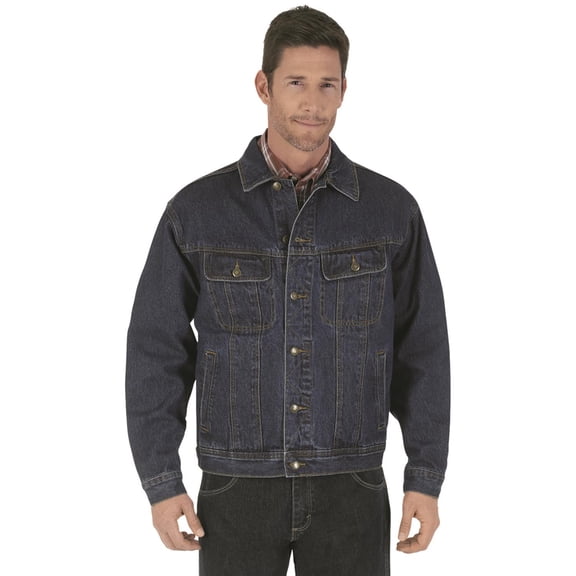 Mens Large Unlined Denim Rugged Wear Jacket Cotton L