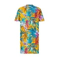 thumbnail image 5 of RQYYD Plus Size Tshirt Dress for Women Floral Print High Waist Soft Comfy Casual Fit City Walk Sundress with Pockets, 5 of 5