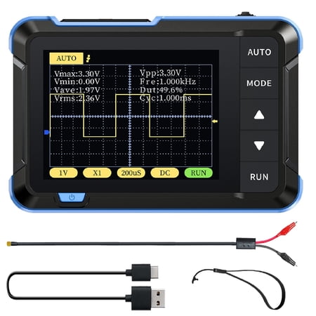Riousery DSO152 Handheld Oscilloscope Automotive Portable Digital 2.8 in / 7.1 cm LCD Display 2.5MS/s 200KHz Bandwidth Auto Set for Repair Teaching DIY Learning Standard Blue
