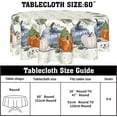 thumbnail image 3 of Fall Blue Pumpkin And Leaves Round Tablecloth 60 Inch Thanksgiving Tablecloths Autumn Harvest Table Cloth Farmhouse Rustic Polyester Cover for Holiday Kitchen Dining Party Indoor Outdoor Decor, 3 of 6