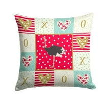 14 x 3 x 14 in. Common Ostrich Love Fabric Decorative Pillow