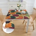 thumbnail image 2 of HAOXIT  Thanksgiving Fall Leaf Tablecloth  Autumn Maple Leaves Table Cover Square Floral Cloth for Decoration Dining Room Kitchen 40*40, 2 of 8