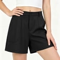 thumbnail image 6 of Zynoxe Womens Shorts with Pockets Relaxed Loose Fit Mid-Thigh Wide Leg Shorts Comfort Strech High Waisted Ladies Casual Shorts Fashion Solid Color Button Closure Summer Shorts for Women 2XL, 6 of 8