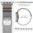 thumbnail image 6 of XiHAMA Metal Strap Compatible with Apple Watch Ultra 2/Ultra Band 38/40/41/42mm/44/45/46/49mm, Stainless Steel Mesh Loop for Men Women, Parachute-style Buckle Metal Strap for iWatch Series 10-SE, 6 of 9