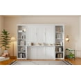 thumbnail image 5 of Queen Size Murphy Bed with Desk and Bookshelf, White, 5 of 9
