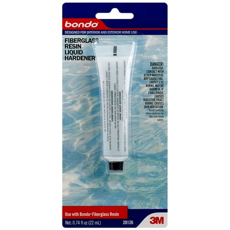 Bondo Fiberglass Resin Liquid Hardener, Designed For Interior and Exterior Use, 0.74 Fl oz, 1 tube