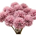 thumbnail image 1 of Flores artificiales de bolas de crisantemo con tallos, ramo de arreglo de hortensias de seda, flores artificiales para el hogar, oficina, cafetería, fiesta y decoración de bodas, 1 of 5