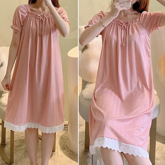 GZWYHT Chemises de Nuit pour Femmes Liquidation Vêtements de Nuit pour Femmes, Robe de Nuit pour Femmes Robes pour Dames Vêtements de Nuit, Chemises de Nuit et T-Shirts de Nuit pour Femmes, Lingerie Babydoll, Rose G