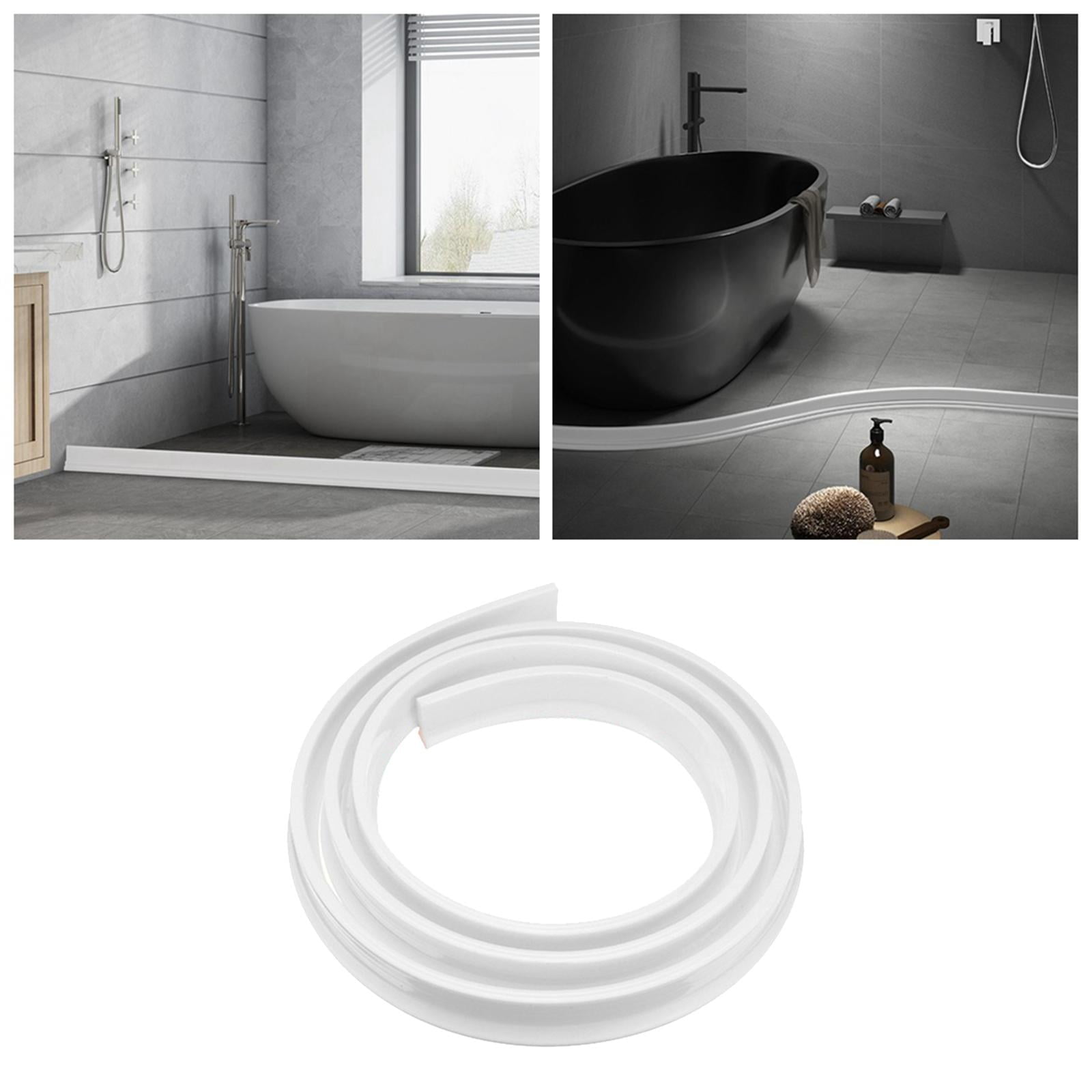Collapsible Rubber Shower Water Dam Barrier Silicone Shower Threshold Water Barrier, Wet And Dry