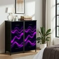 thumbnail image 6 of Dresser for Bedroom with 4 Storage Drawers Blurry silk dark purple moody dye texture Wavy irregular bleeding Dressers Chest of Drawers Steel Framed Fabric Closet Organizers for Entryway, 6 of 7