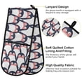 thumbnail image 4 of Dailycode Double Sided Oven Mitt with Loop Heat Resistant Kitchen Long Potholders 7" x 35" Cartoon Penguins, 4 of 6