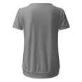 thumbnail image 3 of Tshirt Women Women's Round Neck Solid Color Pleated Short Sleeved Casual T-shirt, 3 of 4