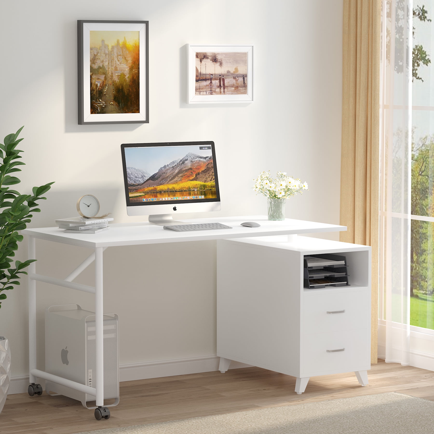 rotating desk with drawers