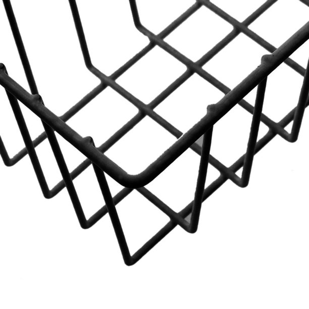 Organizador Soporte de estante de almacenamiento montado en la pared de hierro Contenedor de estante de cesta colgante (Negro) JShteea Libre de BPA