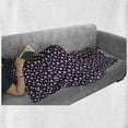 thumbnail image 6 of Retro Soft Flannel Fleece Throw Blanket, Illustration of Concentric Circles Little Dots Short Vertical Lines, Cozy Plush for Indoor and Outdoor Use, 50" x 70", Dark Purple Pale Pink, by Ambesonne, 6 of 6