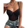 thumbnail image 4 of Lnzyyephy Women Camisole Bodysuits Jumpsuits Summer Casual See-through Mesh Sleeveless Romper Clubwear Streetwear, 4 of 9