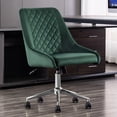 thumbnail image 3 of Duhome Office Chair Velvet Desk Chair on Wheels Adjustable Computer Chair for Home Office Bedroom Modern, Dark Green, 3 of 7
