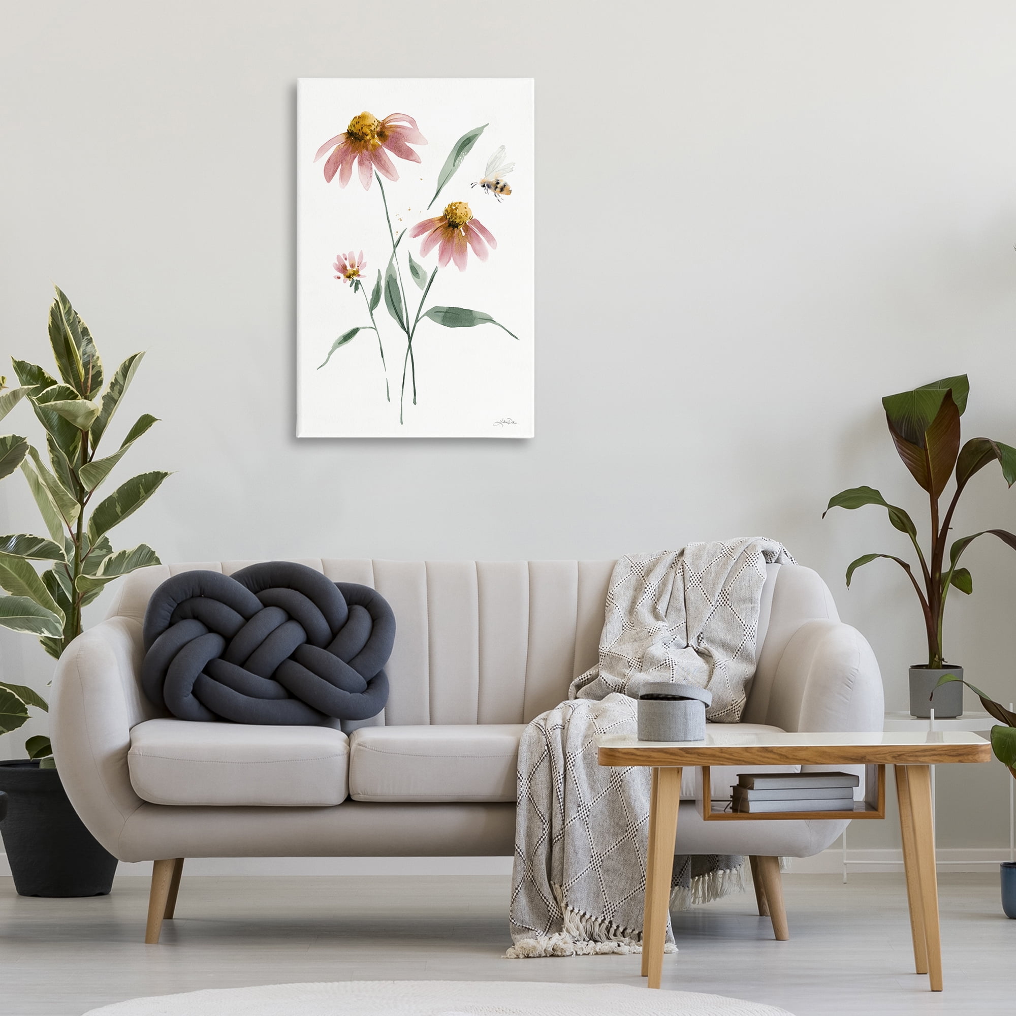 Stupell Industries Wild Honeybloom Florals Botanical & Floral Painting Gallery Wrapped Canvas Art Print Wall Art, 24 x 36