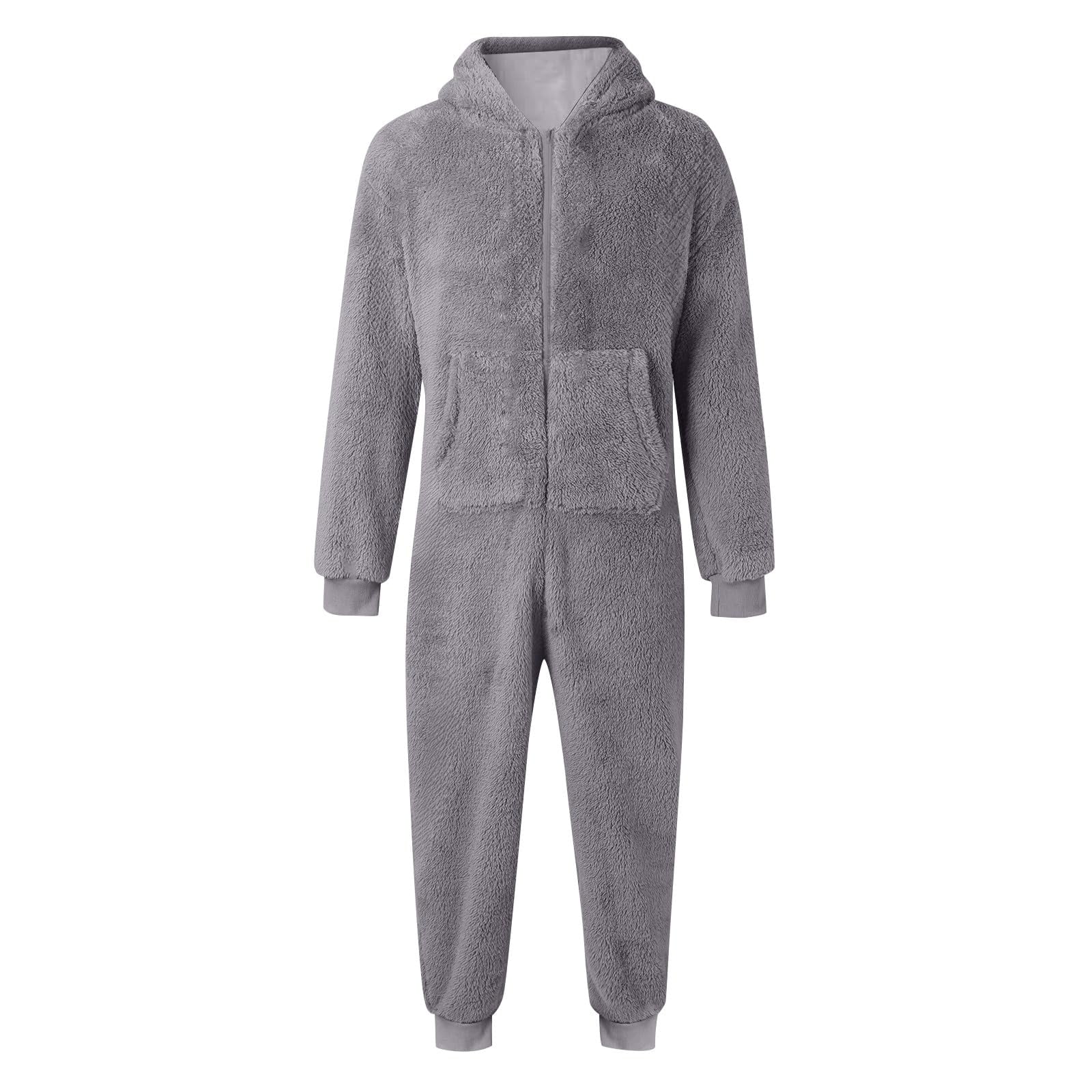 Abcomgle Girls One Piece Pajamas 10/12 Fuzzy Hooded Onesies for Kids Cute Zip Up One Piece Jumpsuits with Pockets Furry Sherpa Fleece Onesie Rompers Girls Winter Warm Onesie Pajamas for Kids