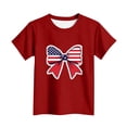 thumbnail image 4 of Amidoa Girls Short Sleeve 4th of July Cute Graphic T-Shirts Summer Tops Casual Kids Soft Crewneck Tees Purple Size 10, 4 of 6