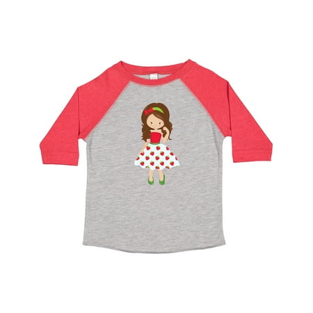 

Inktastic Strawberry Girl Cute Girl Brown Hair Skirt Gift Toddler Toddler Girl T-Shirt