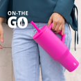 thumbnail image 7 of Elemental Commuter 40 oz Tumbler with Handle and Straw Lid | Travel Coffee Mug Spill Resistant | Insulated Cup Stainless Steel Tumblers for Water, Smoothies, Milkshake and More | Hot Pink, 7 of 7