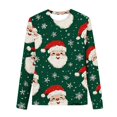 thumbnail image 4 of Conjuntos de blusas y camisas de cuello redondo y manga larga con estampado navideño para niños Camisa de manga larga con cuello redondo y cintura elástica Pantalones largos Conjunto de traje de casa, 4 of 6