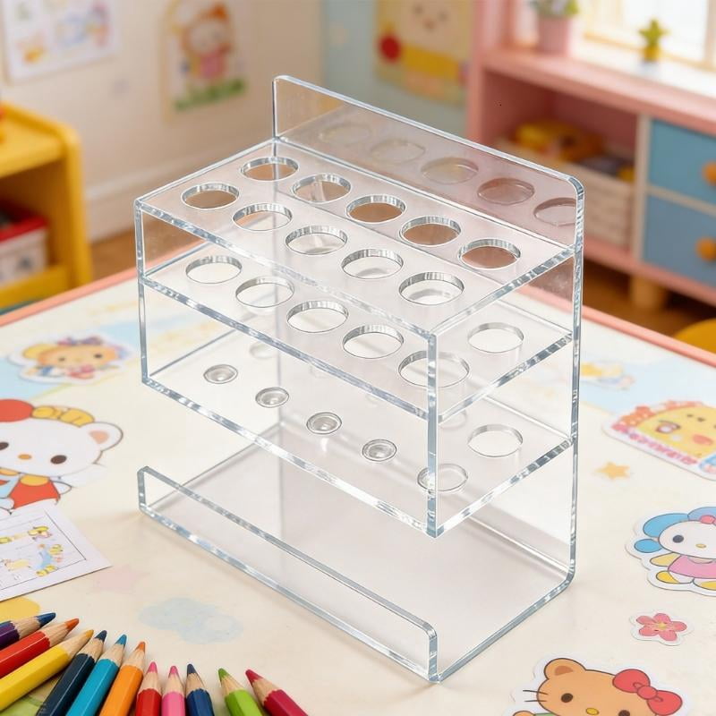 ANXPTIME Acrylic Wall Mounted Pen Holder For Classroom Offices Markers Erasers Stand