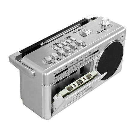 Victrola - Boombox with AM/FM Radio - Silver