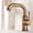 A, variant on Kitchen Sink Mixer Tap, Single Lever Bathroom Retro Basin Mixer Tap with Bubbler Hot and Cold Adjustable Ceramic Valves, Brushed Brass Sink Tap for Hotel Toilet Kitchen Restroom