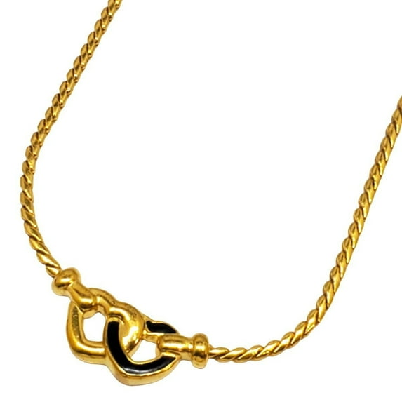 Pre-Owned Christian Dior Double Heart Necklace, Vintage, Women's, GP Gold Plated,... (Good)