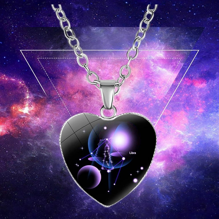 Pendants for Necklaces Zodiac Necklace with Heart Shaped Diamond Pendant  and Constellation Card 1PC