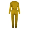 thumbnail image 3 of Outfmvch Workout Sets Two Piece Sets for Women Joggers for Women Long Sleeve Crewneck Tops Long Pants Tracksuit Sweatsuits Lounge Sets for Women Workout Sets for Women Z Yellow S, 3 of 4