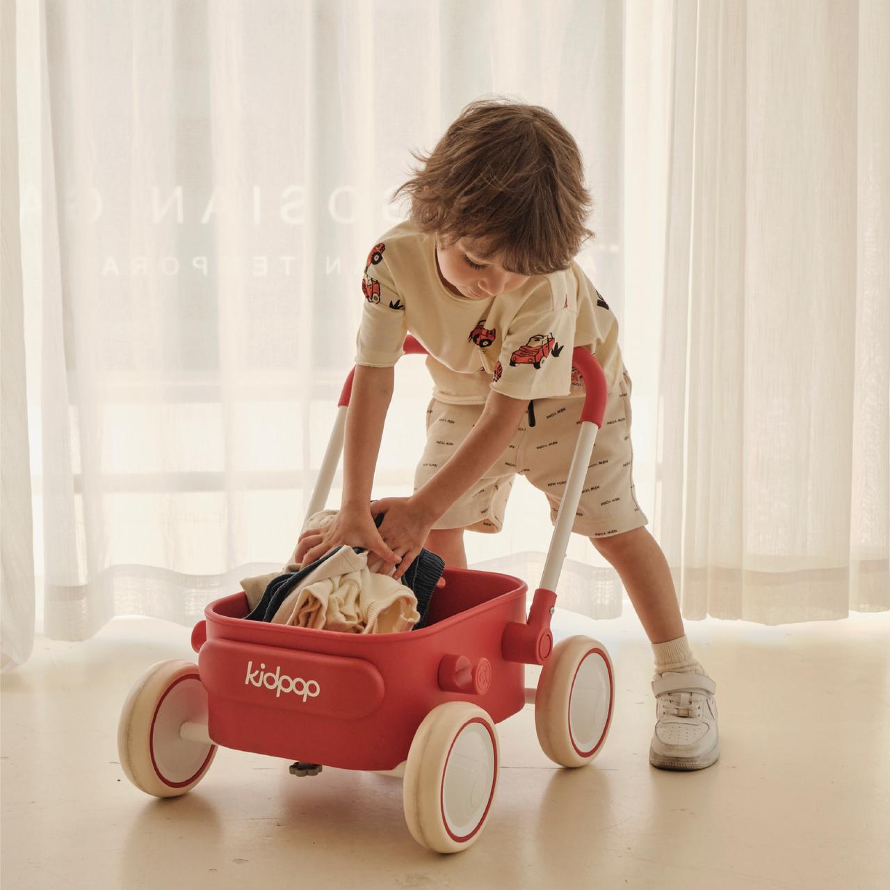 Kidpop PULA Baby Push Walker with Wheels Toddler Wagon for First Learner Baby Toys 6-12 Months, 1 Year Old Birthday Gifts, Indoors and Outdoors
