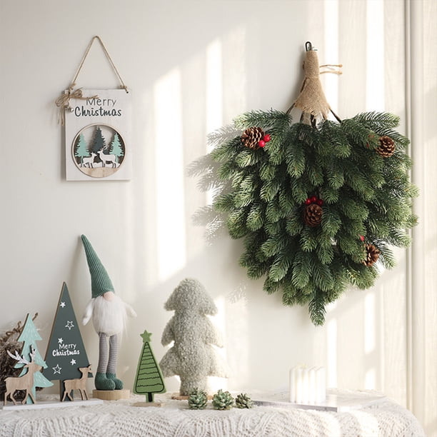 Fiudx Ofertas de la semana Árbol de Navidad para colgar en la pared, decoración de pared para cafetería, corona para colgar en la puerta, decoración de puerta, árbol al revés