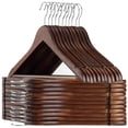 thumbnail image 1 of Perchas de madera AMKUFO para trajes, 20 unidades, de nogal, antideslizantes, 1 of 7