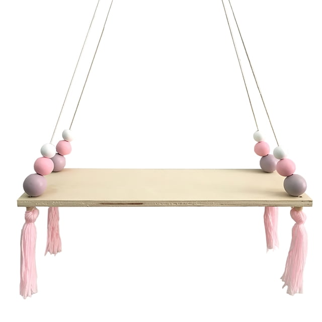 Decoración Nórdica Para Niños, Estante De Almacenamiento Con Borlas, Estante Para Colgar En La Pared, Juguetes De Madera, Modelo De Habitación Para Bebés Y Niños, Decoración Ártica Para El Hogar Methold HA026156-03