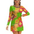 thumbnail image 1 of Robe Évasée Florale à Col Carré Élégante Mode Féminine Imprimée Robe Florale à Fleurs, 1 of 5