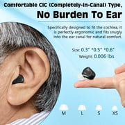 Digital Sound Amplifiers for Ears with Noise Cancelling, Rechargeable Mini Personal Sound Amplifiers TV Earbuds with Portable Charging Box, Suitable for Adults, Elderly, Pair (Black)