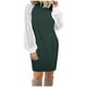 thumbnail image 1 of Moda mujer jersey manga larga otoño patchwork casual 0-cuello sudadera vestido Fridja  NMB534, 1 of 1