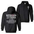 thumbnail image 3 of With God All Things Are Possible Hoodie – Christian Bible Verse Pullover – Inspirational Religious Menswear – Casual Faith-Based Streetwear, 3 of 6