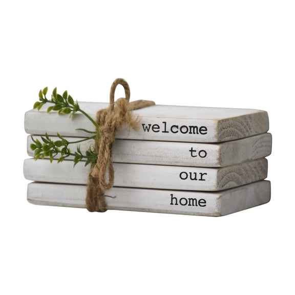 Parisloft Decorative Wooden Books - Welcome to our Home