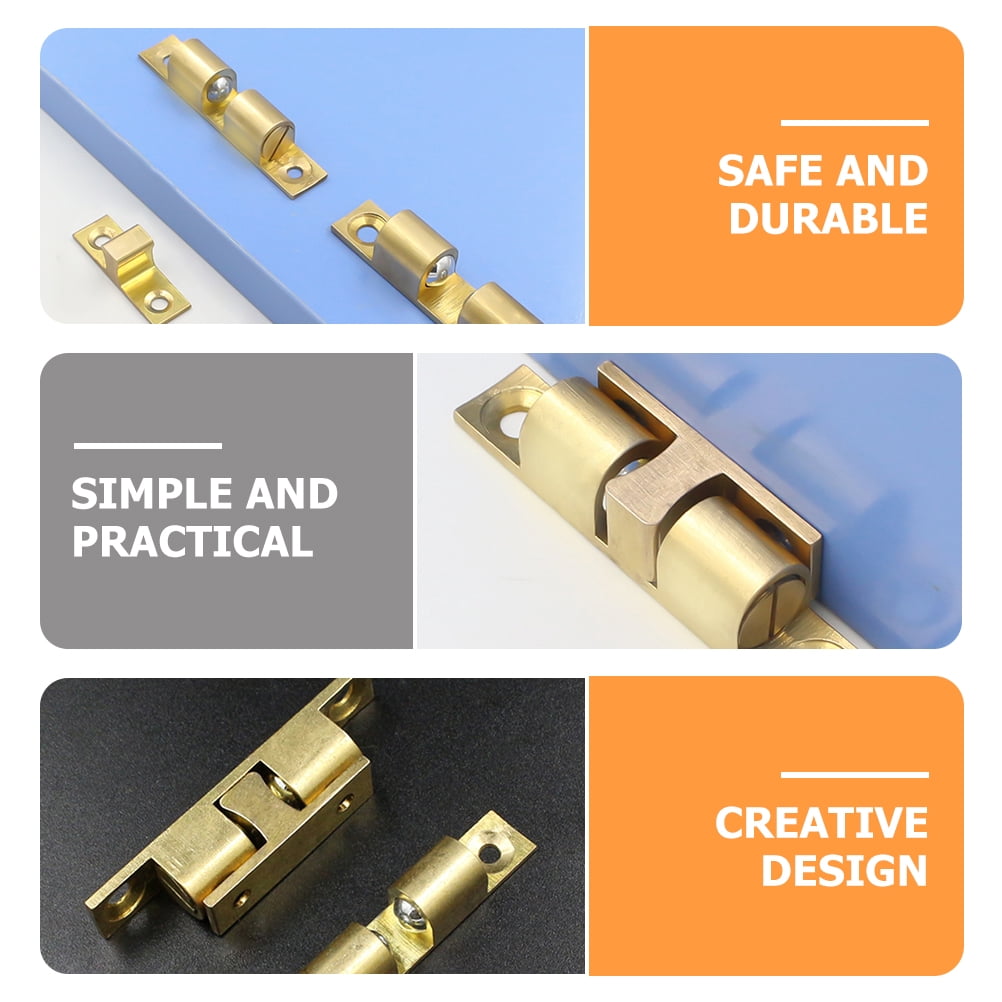 Uxcell 2pcs Cabinet Door Closet Brass Double Ball Catch - View #2