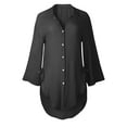 thumbnail image 4 of Patlollav Womens Tops Single Breasted Long Sleeve Shirt Loose Lapel Blouse with Pockets on Ladies, 4 of 6