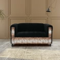 thumbnail image 5 of DeeHome Black Velvet Loveseat Sofa for Living Room with Leopard Print, Modern Décor Love Seat Mini Small Couches for Small Spaces and Bedroom with Solid Wood Frame, 5 of 5