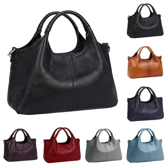 Lispipm Leather Purses and Handbags for Women Retro Top Handle Crossbody Shoulder Bags Ladies Tote Satchel with Detachable Strap Black